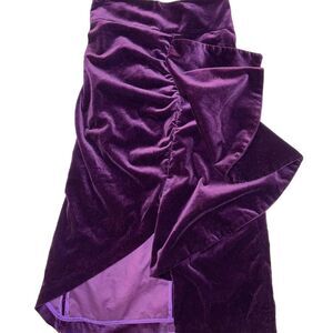 Silvia Tcherassi XS Plum Velvet Velour Ruffled Skirt Whimsy Goth Fairy Polished‎